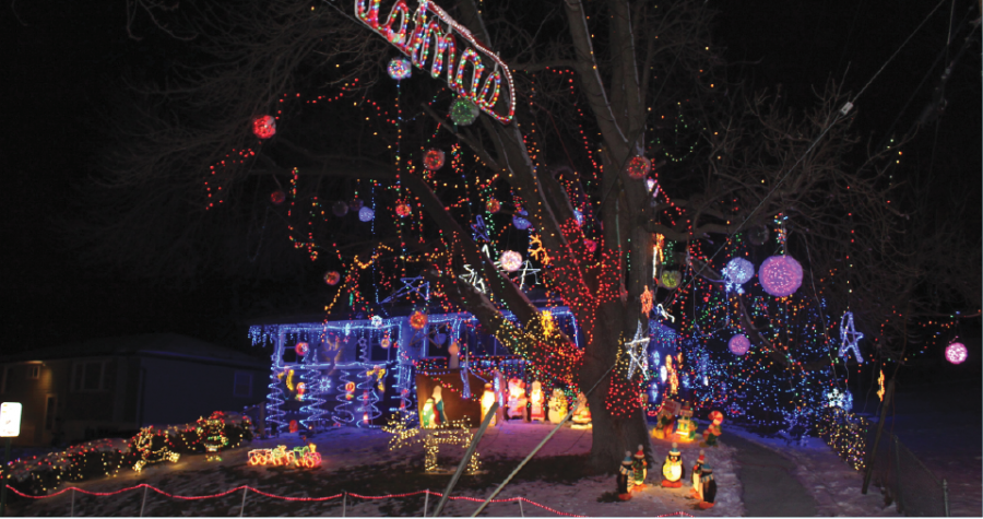 For 26 years, Jack Lovstad has decorated Wood River Drive with his neighbors as well as dressed up as Santa and interacted with kids for the holiday season. Lovstad uses both handmade and bought items. The community is located behind the Family Fare between 51 and 52 and Harrison. 
