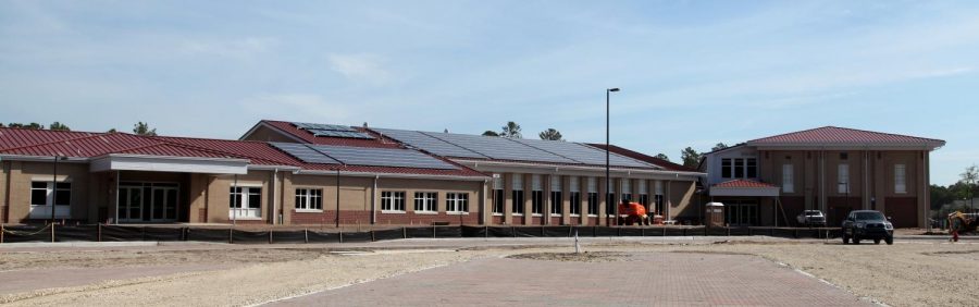 Equipped with over 450 solar panels, Murray Elementary School in Fort Stewart, Ga., uses solar energy and a wind turbine to power the school making it environmentally friendly and cost efficient. The school is 83,000 square feet and accommodates up to 450 students in addition to staff.  