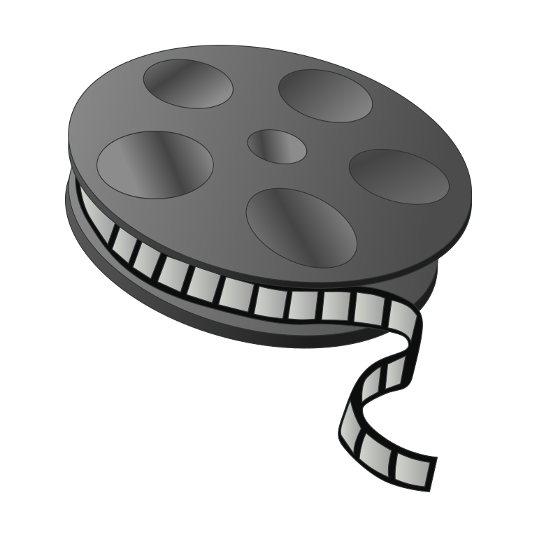 File:Movie-reel.svg by abustany is licensed under CC0 1.0 