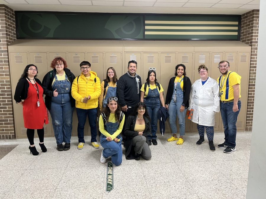 Banana! Principal Dr. Rony Ortega dresses up as Gru from the Despicable Me series for Minion Day during the 2022 Homecoming Spirit Week. 